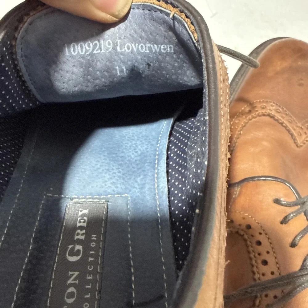Aston Grey Lovorwen 1009219 Wingtip Oxford Dress Shoes Brown Leather Size 11